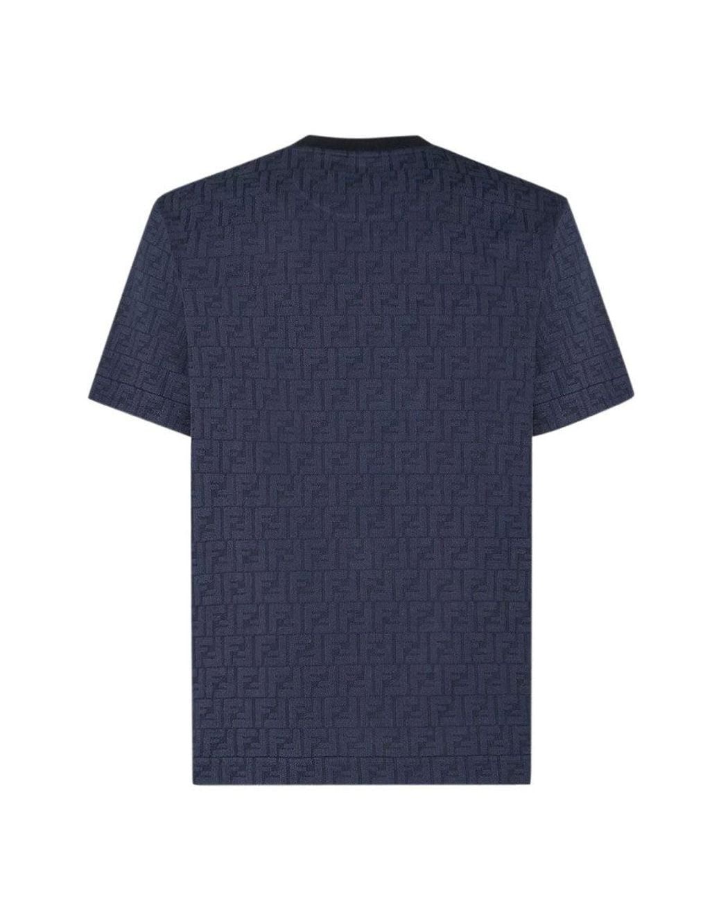 Fendi Blue Logo T-Shirt for men