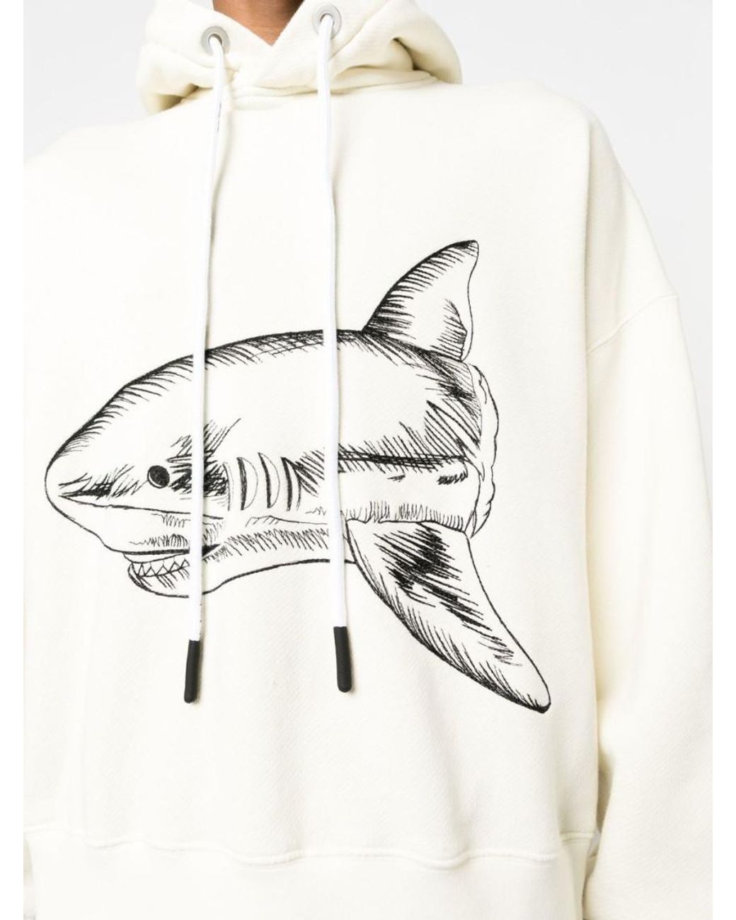 Palm Angels Natural Split Shark Hoodie for men