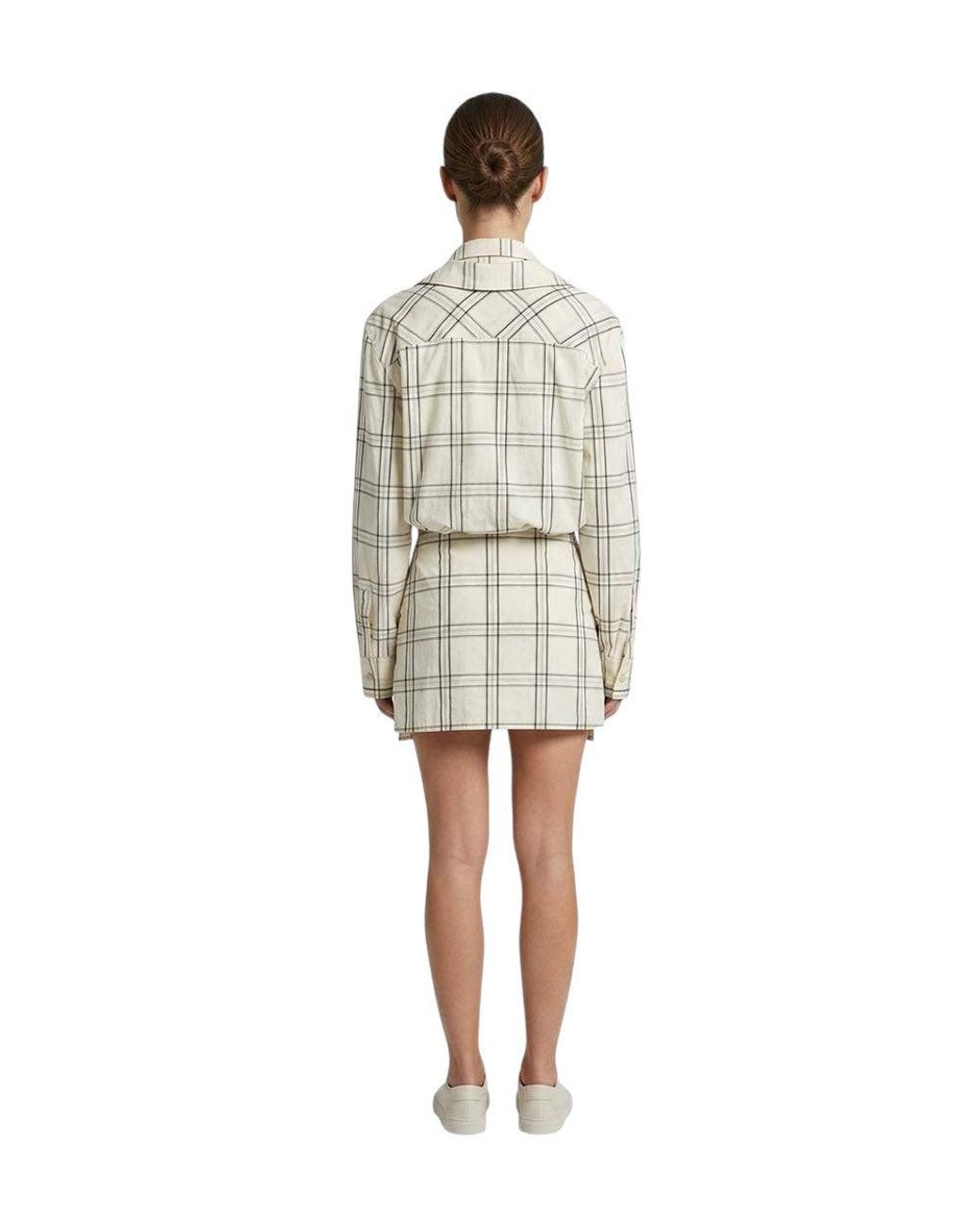 The Attico Multicolor Checks Shirt Collar Mini Dress