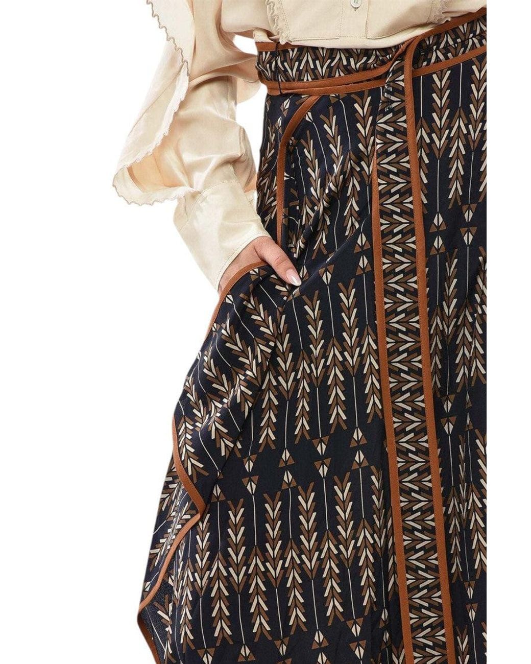 Stella McCartney Multicolor Geometric Midi Skirt