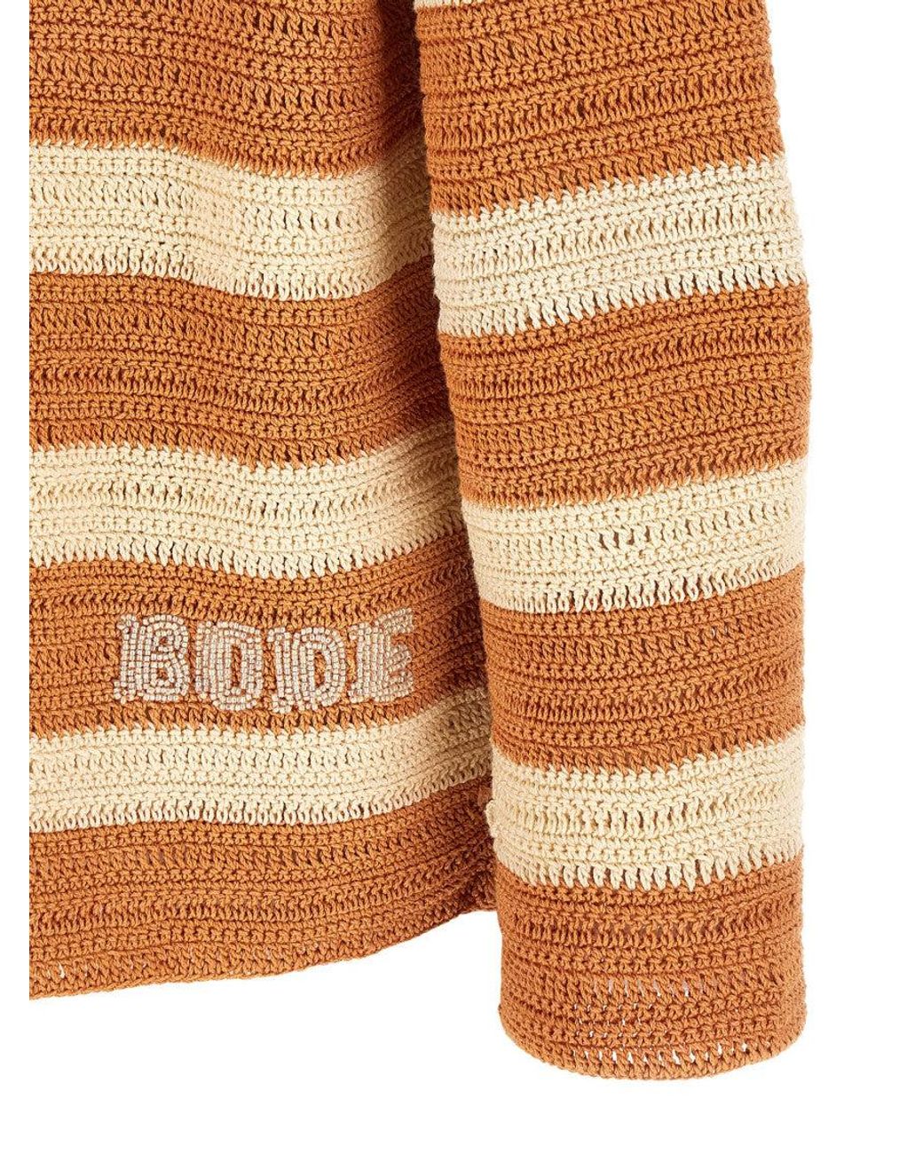 Bode Brown Regular Striped Shirt for men