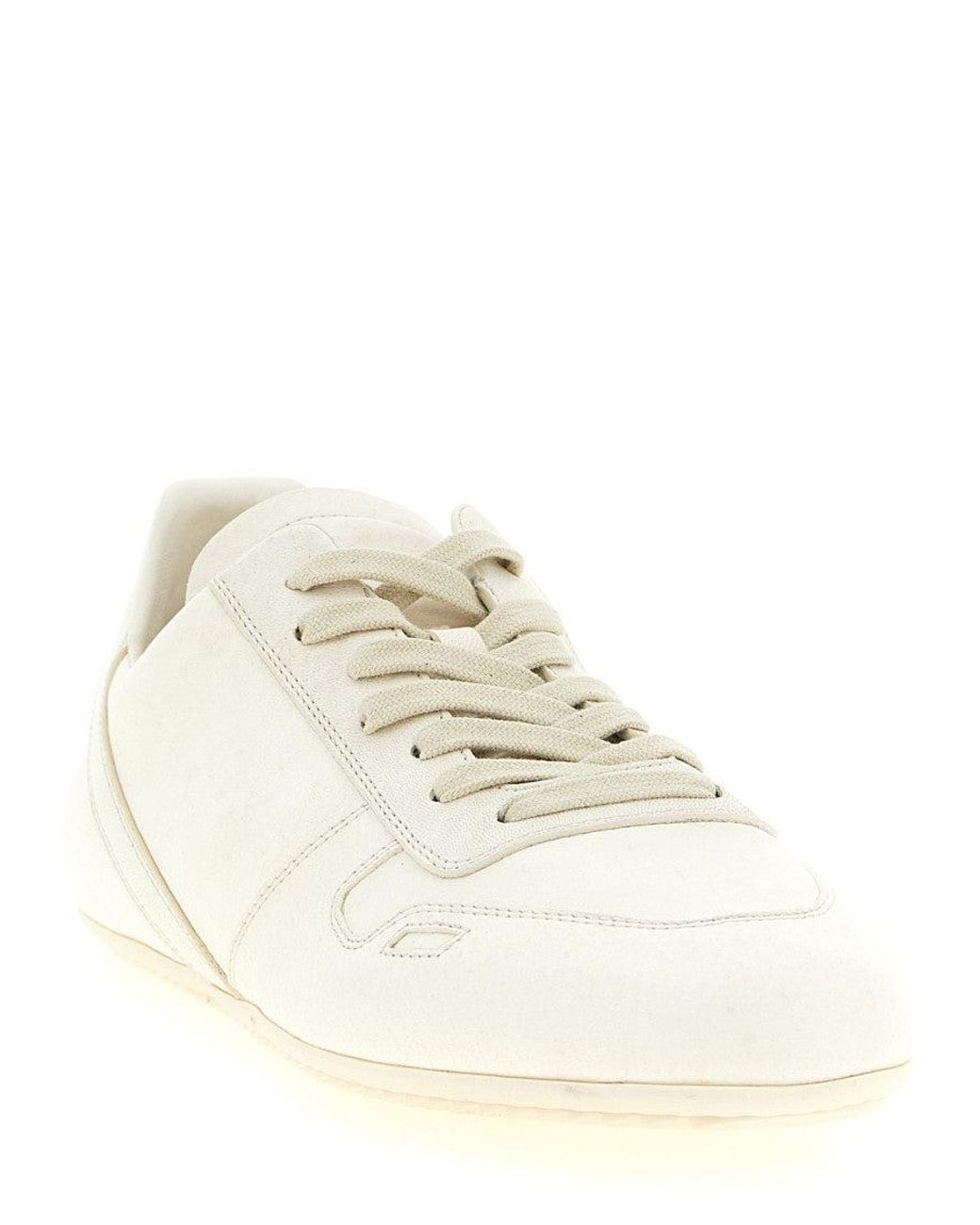 Rick Owens White Lace Up Sneakers for men