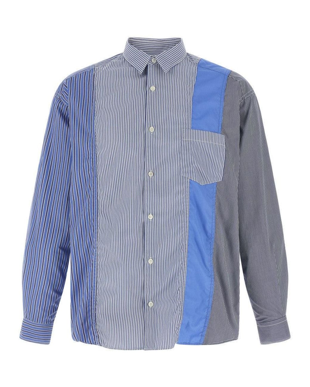 Comme des Garçons Blue Patchwork Shirt for men