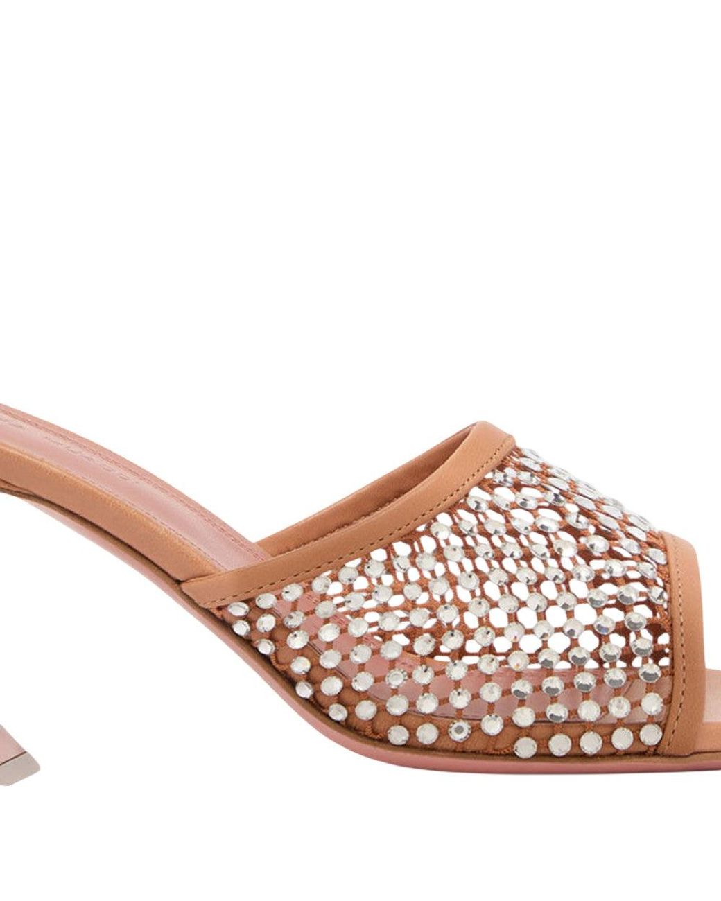 AMINA MUADDI Pink Embellished Lupita Crystal Heels