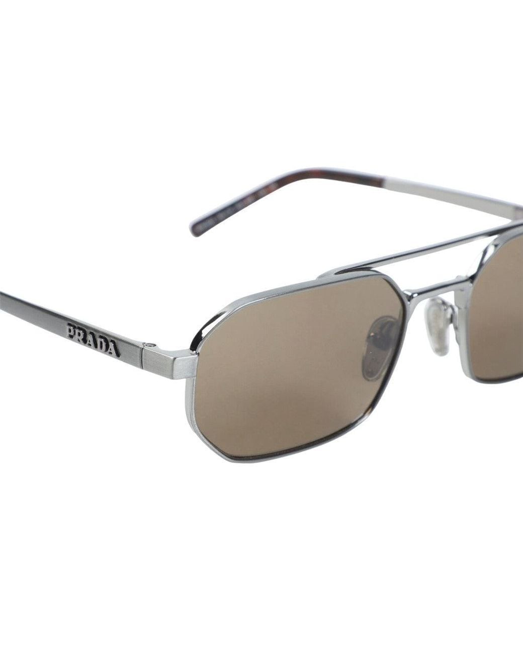 Prada Gray Geometric Sunglasses for men