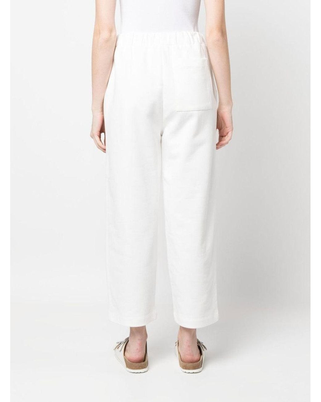 Joshua Sanders White Smiley Logo Sweatpants