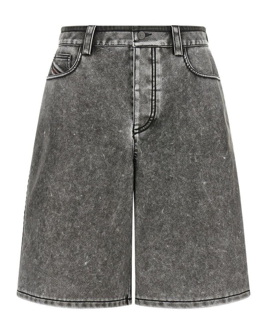 DIESEL Gray Textured Shorts