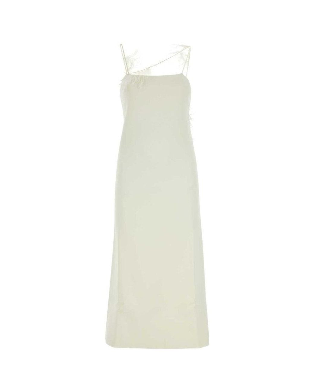 Jil Sander White Ivory Viscose Blend Dress