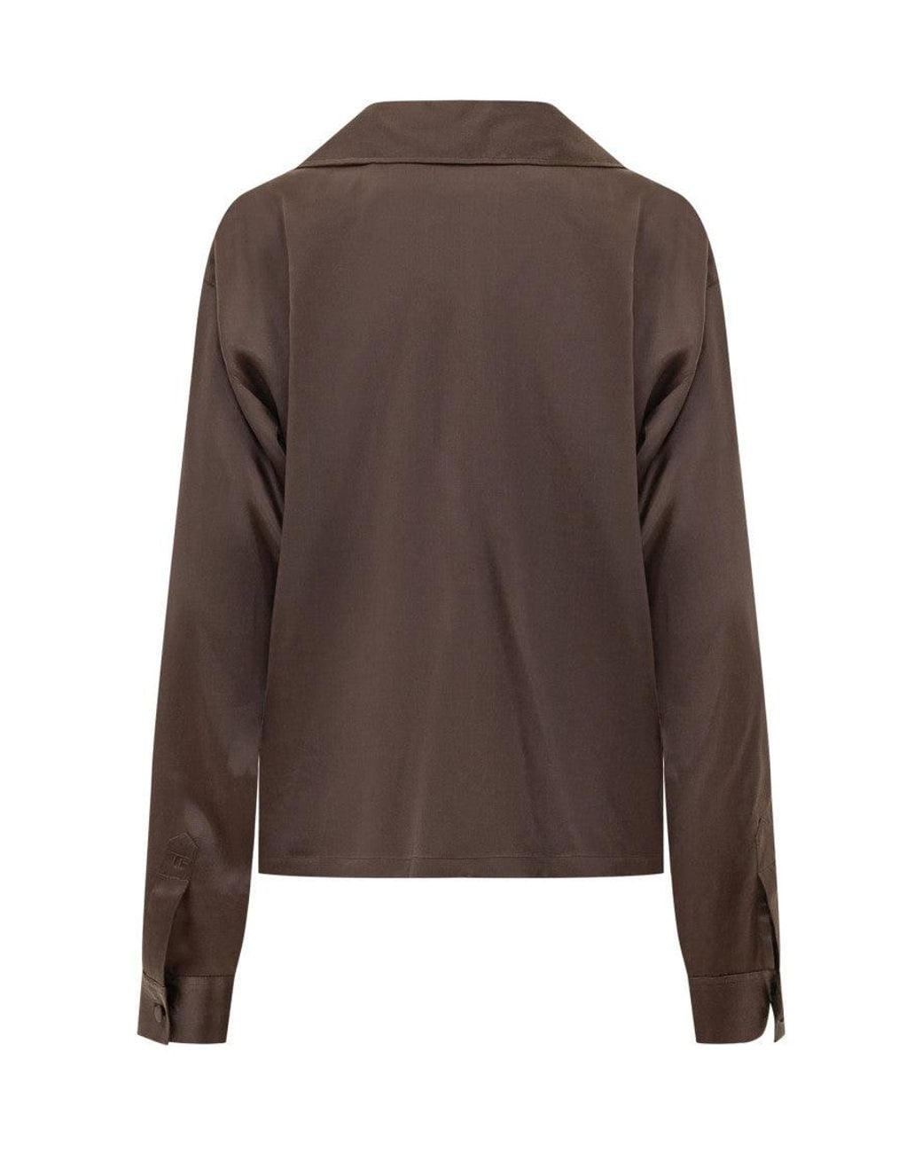 Tom Ford Brown Silk Satin Polo