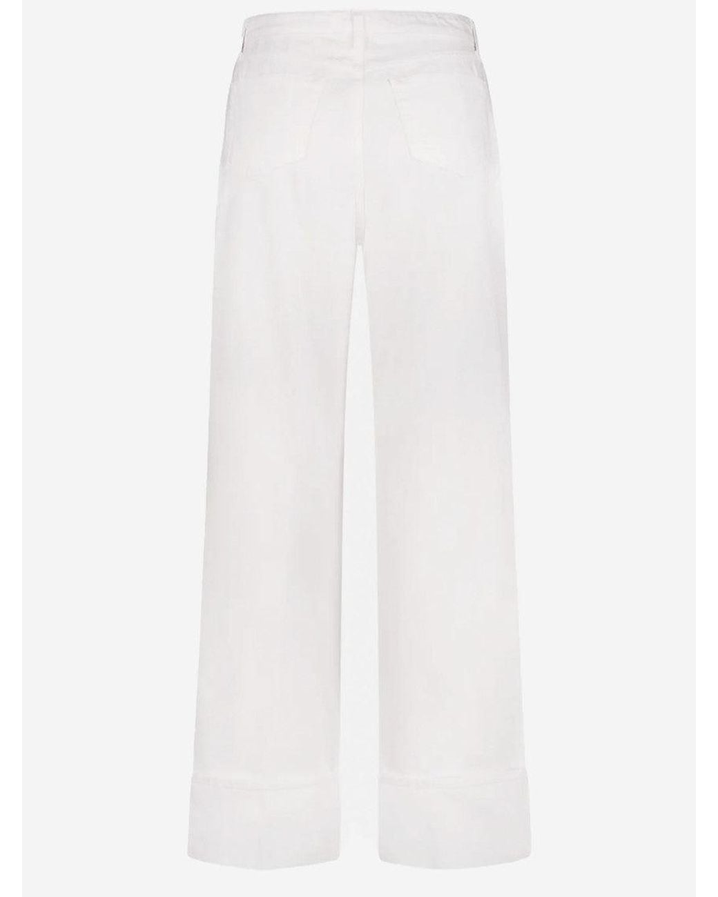 L'Agence White Cotton Jeans