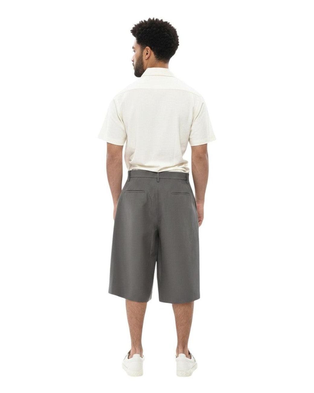 1989 STUDIO Gray Loose Solid Shorts for men