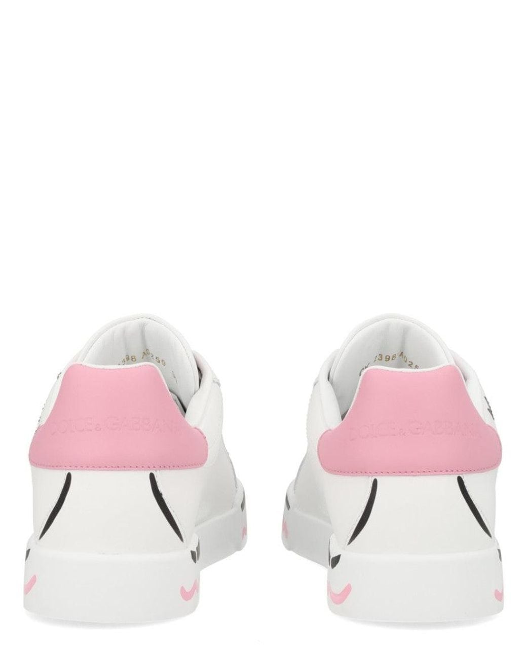 Dolce & Gabbana White Graphic Portofino Sneakers