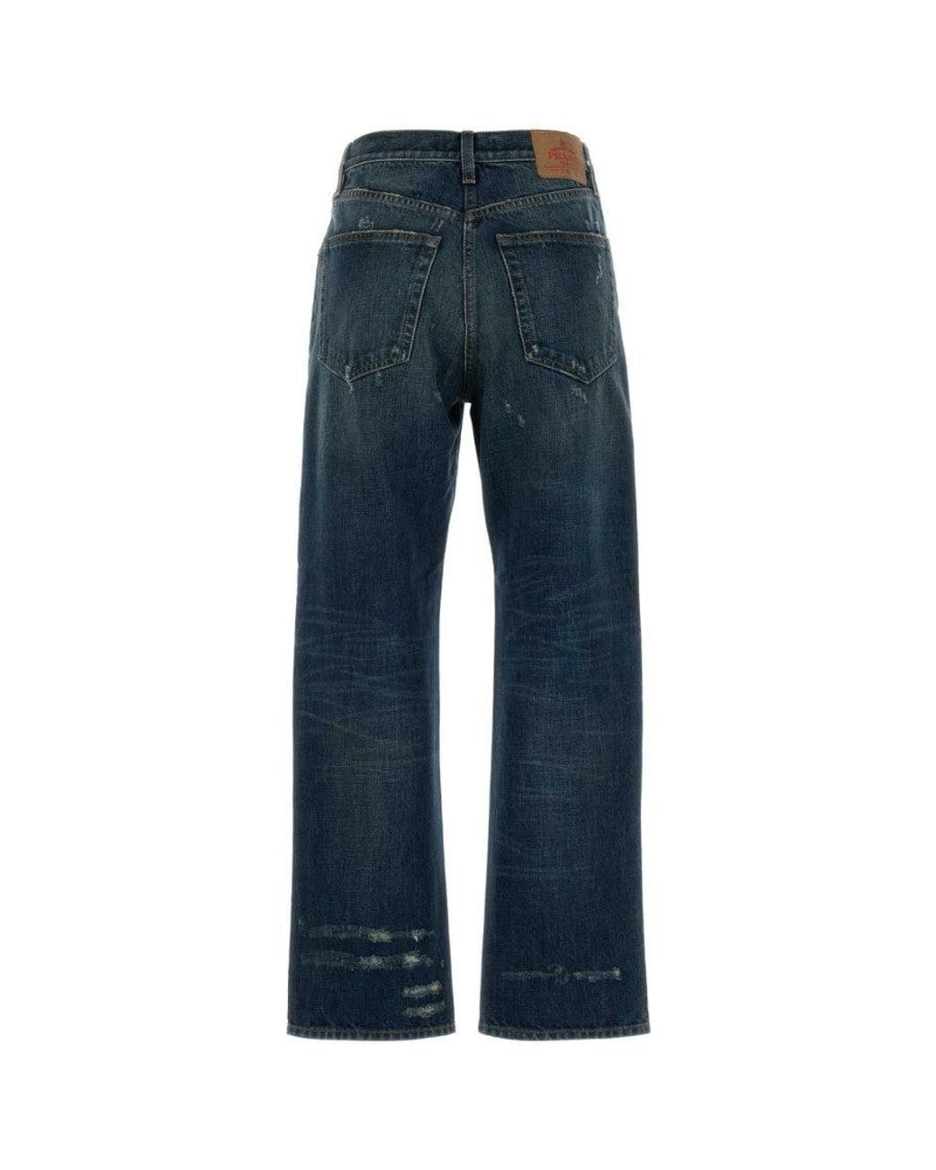 Prada Blue Straight Mid Rise Jeans