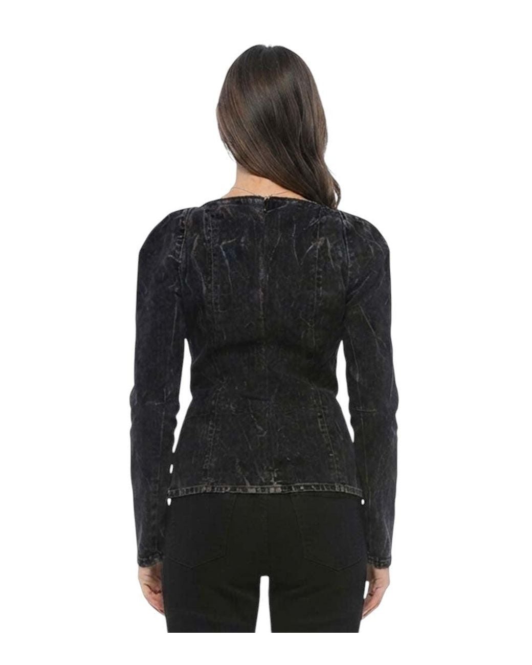 Stella McCartney Black Solid Sweet Heart Neck Top