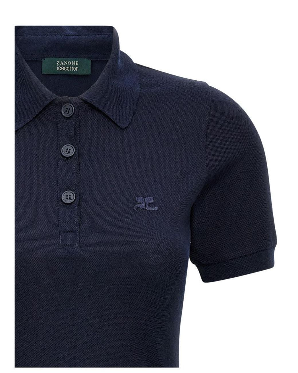Courreges Blue Pique Polo Dress