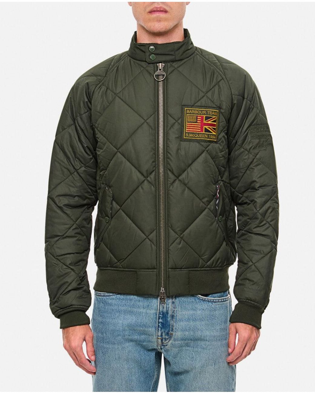 Barbour Green Dark Quilted Jacket for men