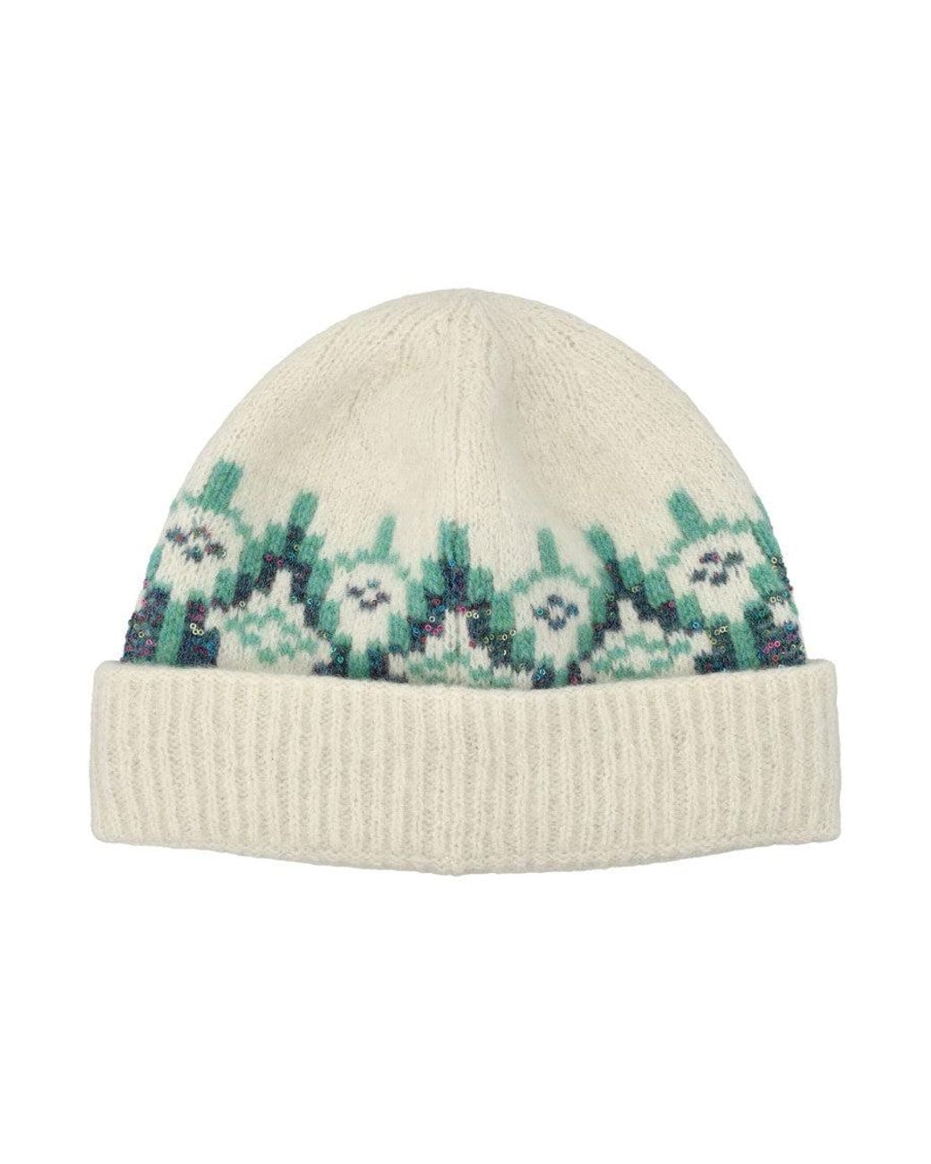 Loewe Green Knitted Beanie Cap