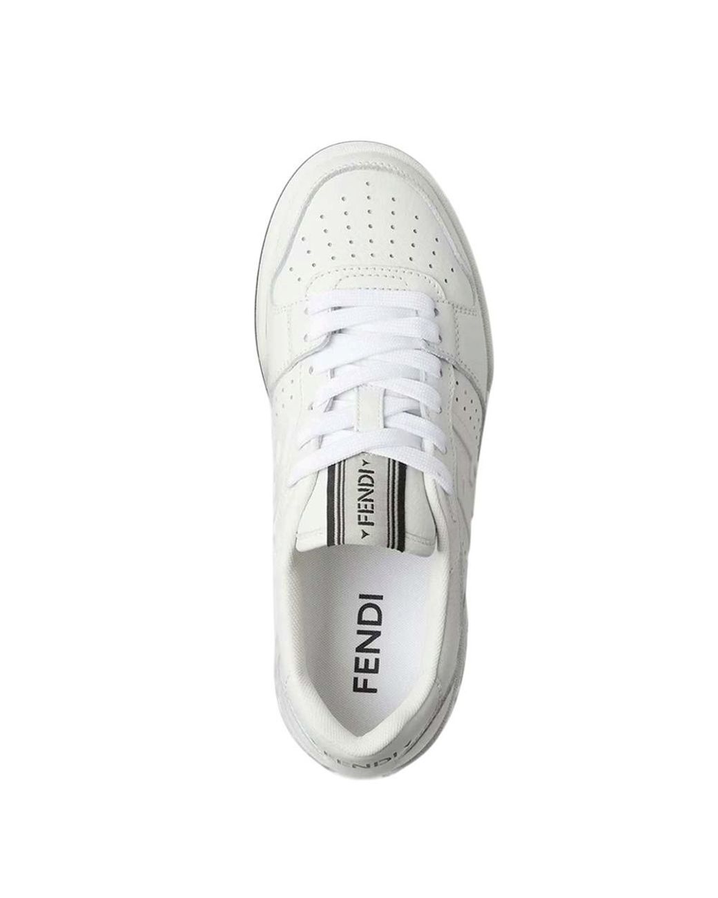 Fendi White Perforated Sneakers