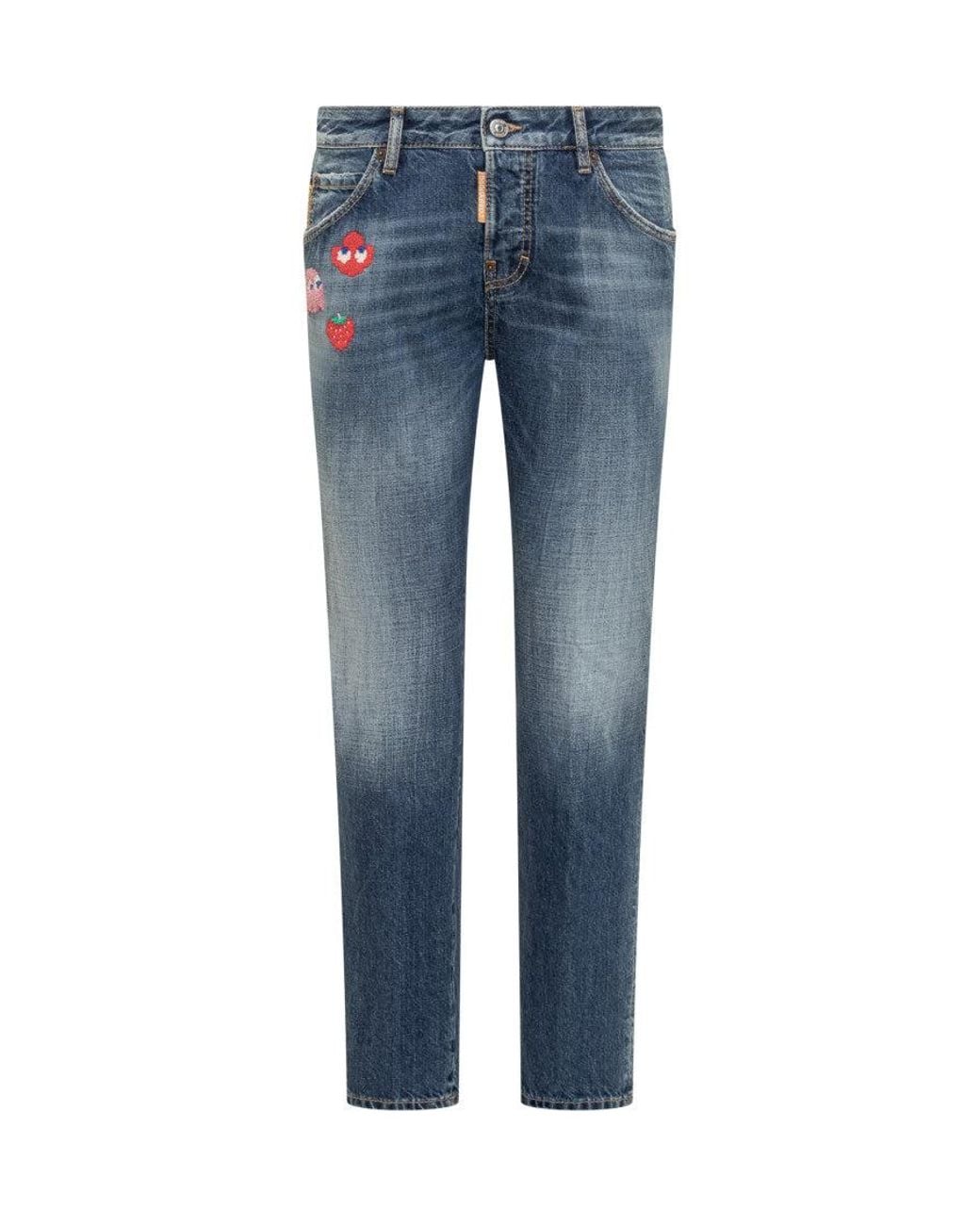 DSquared² Blue Straight Mid Rise Jeans