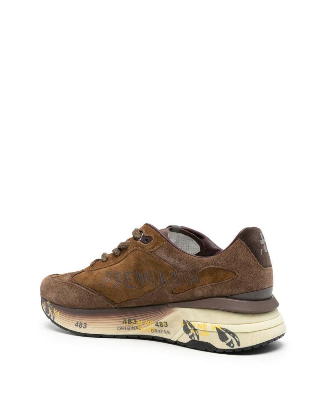 Premiata Brown Color Block Moerun Sneakers for men