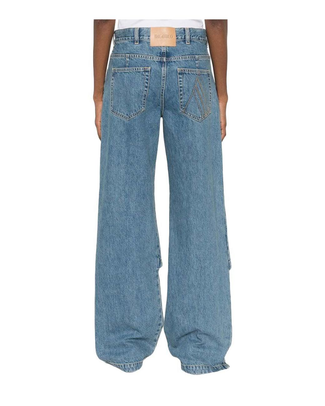 The Attico Blue Straight High Rise Jean