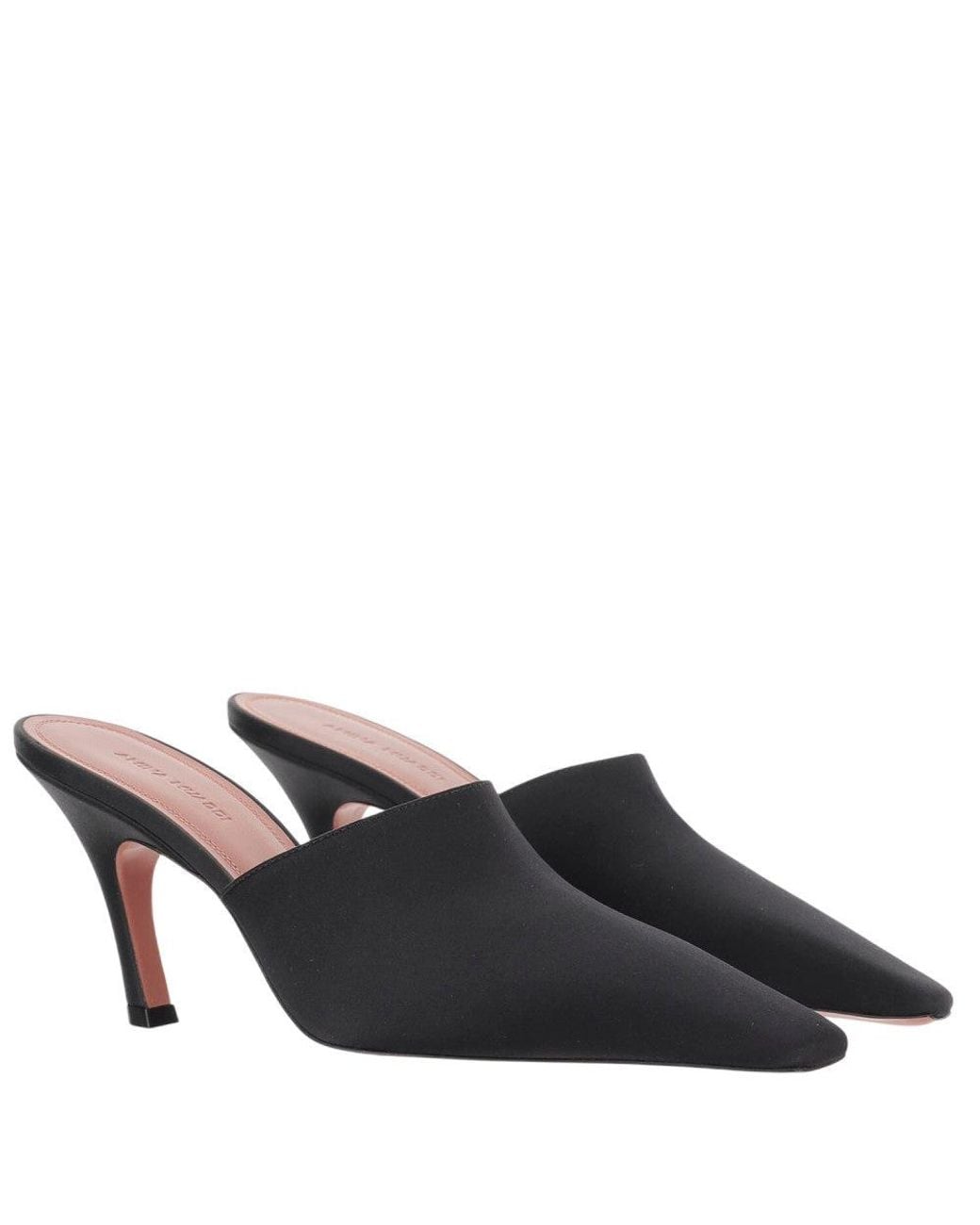AMINA MUADDI Black Pointed-Toe Jamie Mules