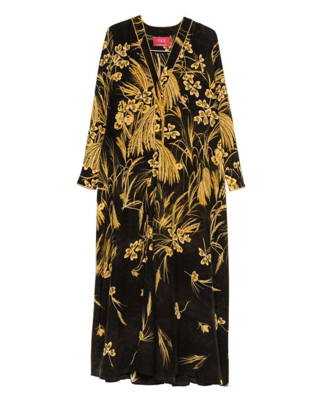 F.R.S For Restless Sleepers Brown Floral-Print Maxi Dress