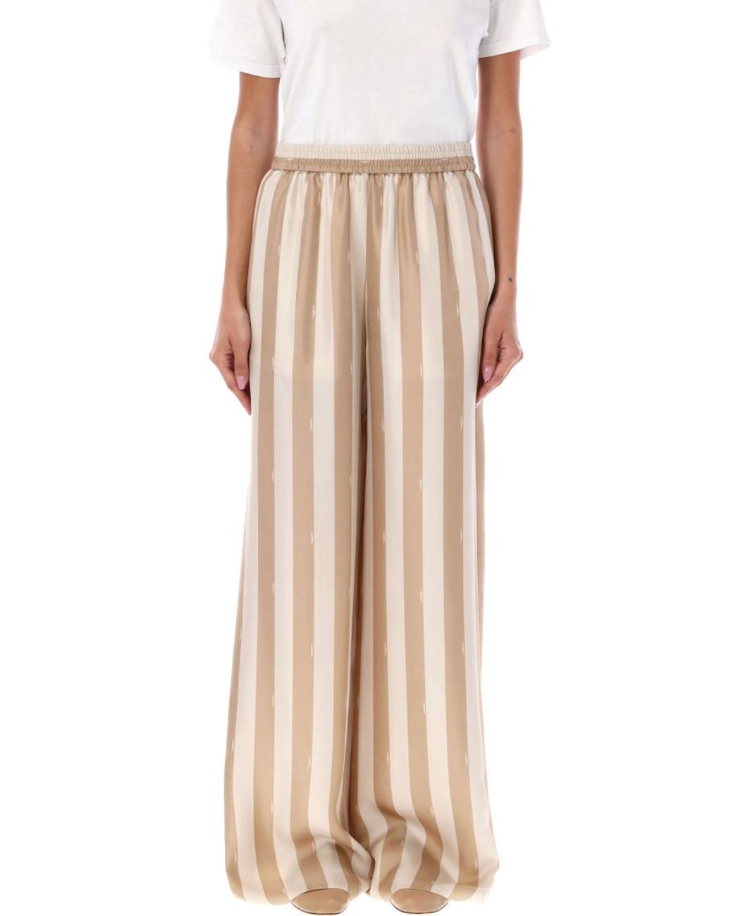 Fendi Natural Loose Elasticated Pants