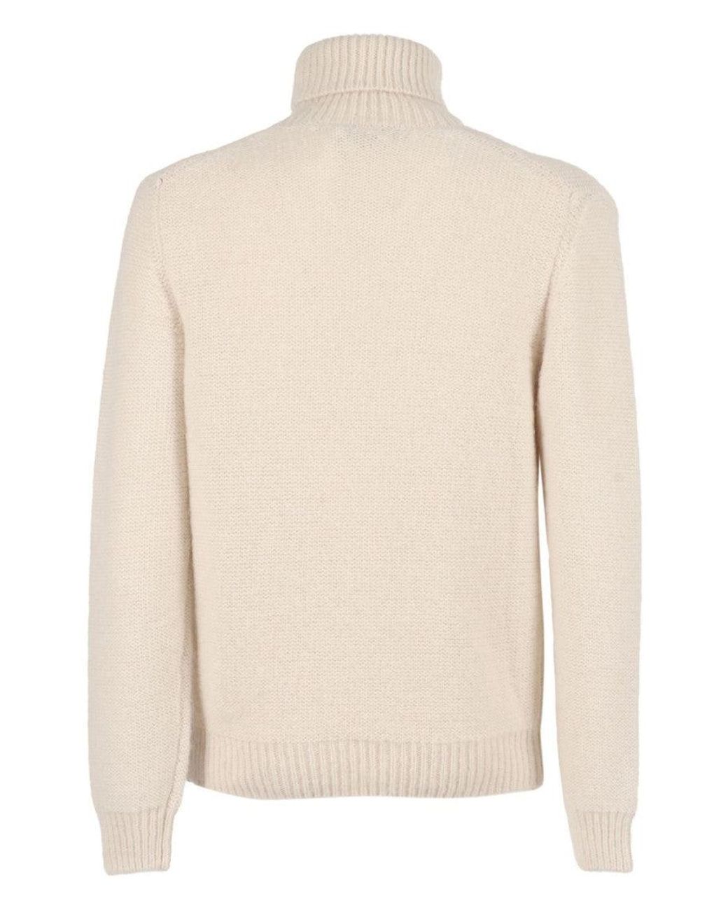 K-Way Natural Turtle Neck Ribbed Sweater for men