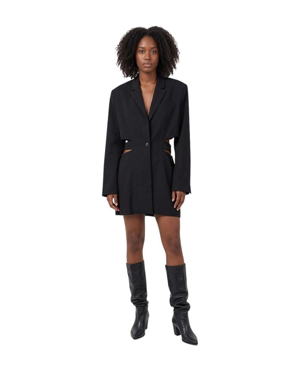 Jacquemus Black Notched Lapel Mini Dress