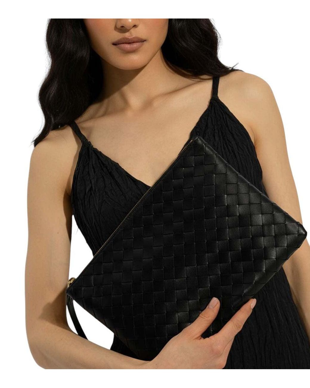 Bottega Veneta Black Intrecciato Clutch