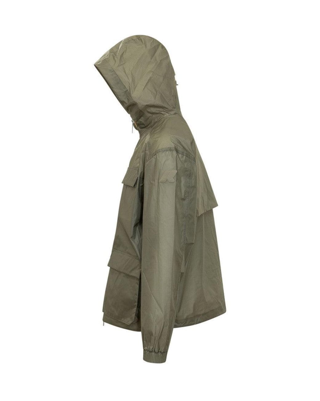 K-Way Green Solid Hood Jacket for men