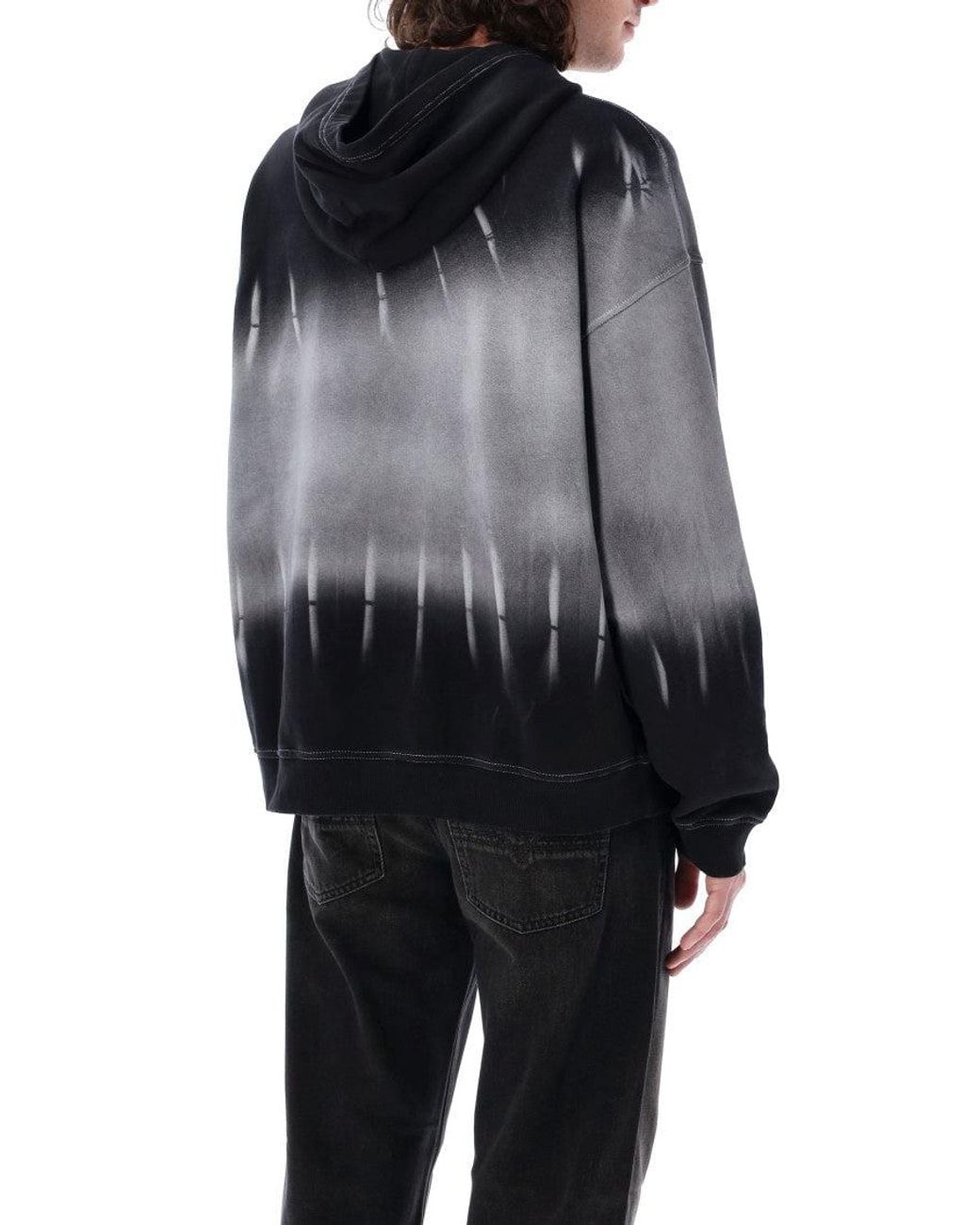 DIESEL Black Tie-Dye Hoodie for men