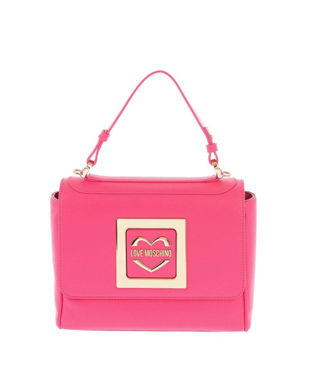 Love Moschino Pink Logo Plaque Small Satchel
