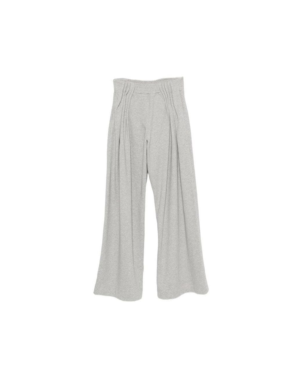 Dries Van Noten Gray Flared Pleated Pant
