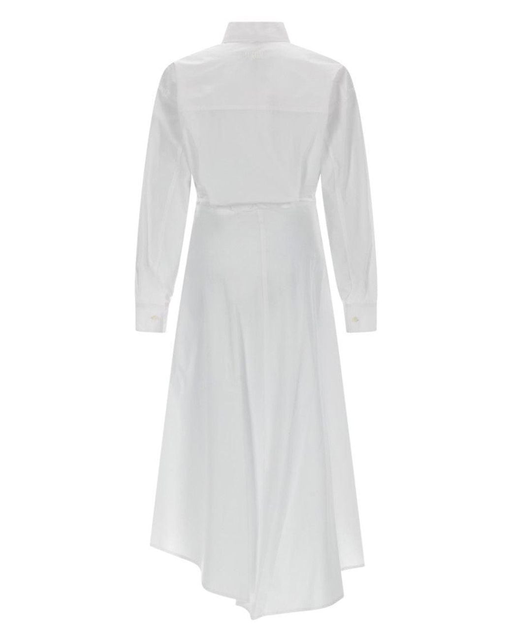 MSGM White Shirt Collar Midi Dress