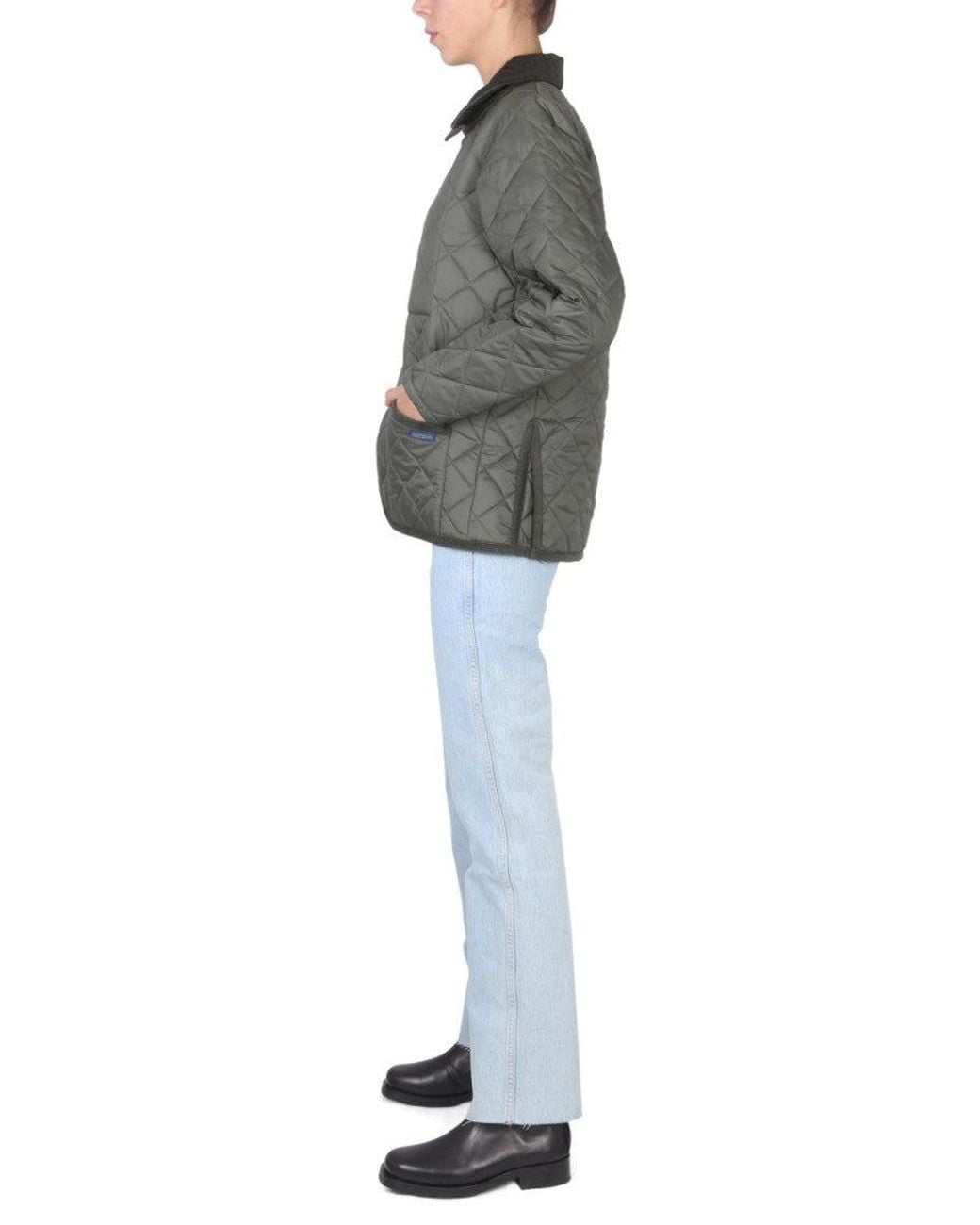 Lavenham Gray Quilted Shirt Collar Jacket