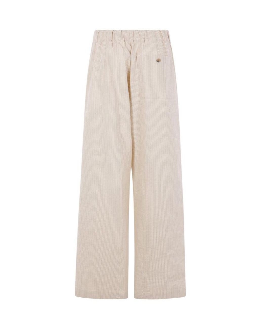 Dries Van Noten White Relaxed Elasticated Pants