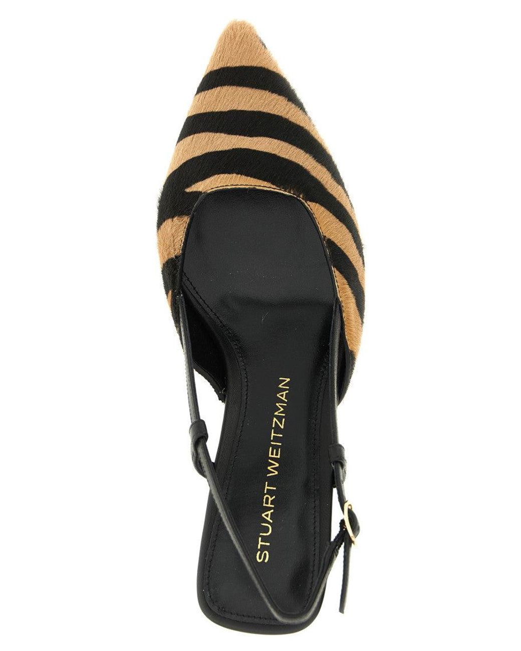 Stuart Weitzman Black Vinnie Pony Hair Slingbacks