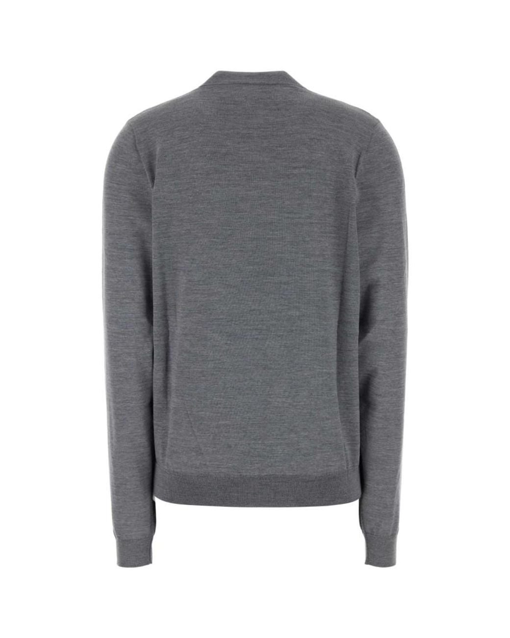 Gucci Gray Solid V Neck Cardigan