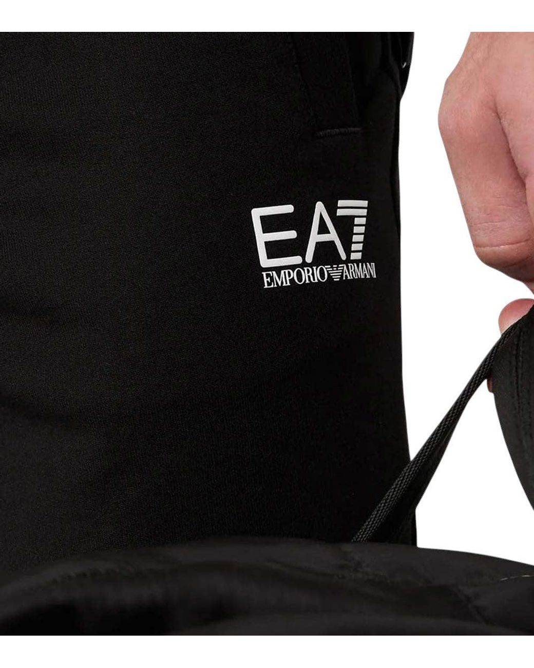 EA7 Black Regular Sweatpants for men