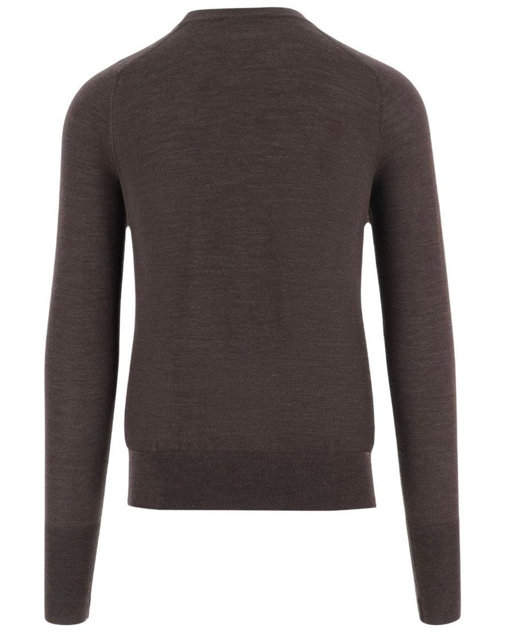 Oliver Lattughi Gray Crew Neck Sweater for men
