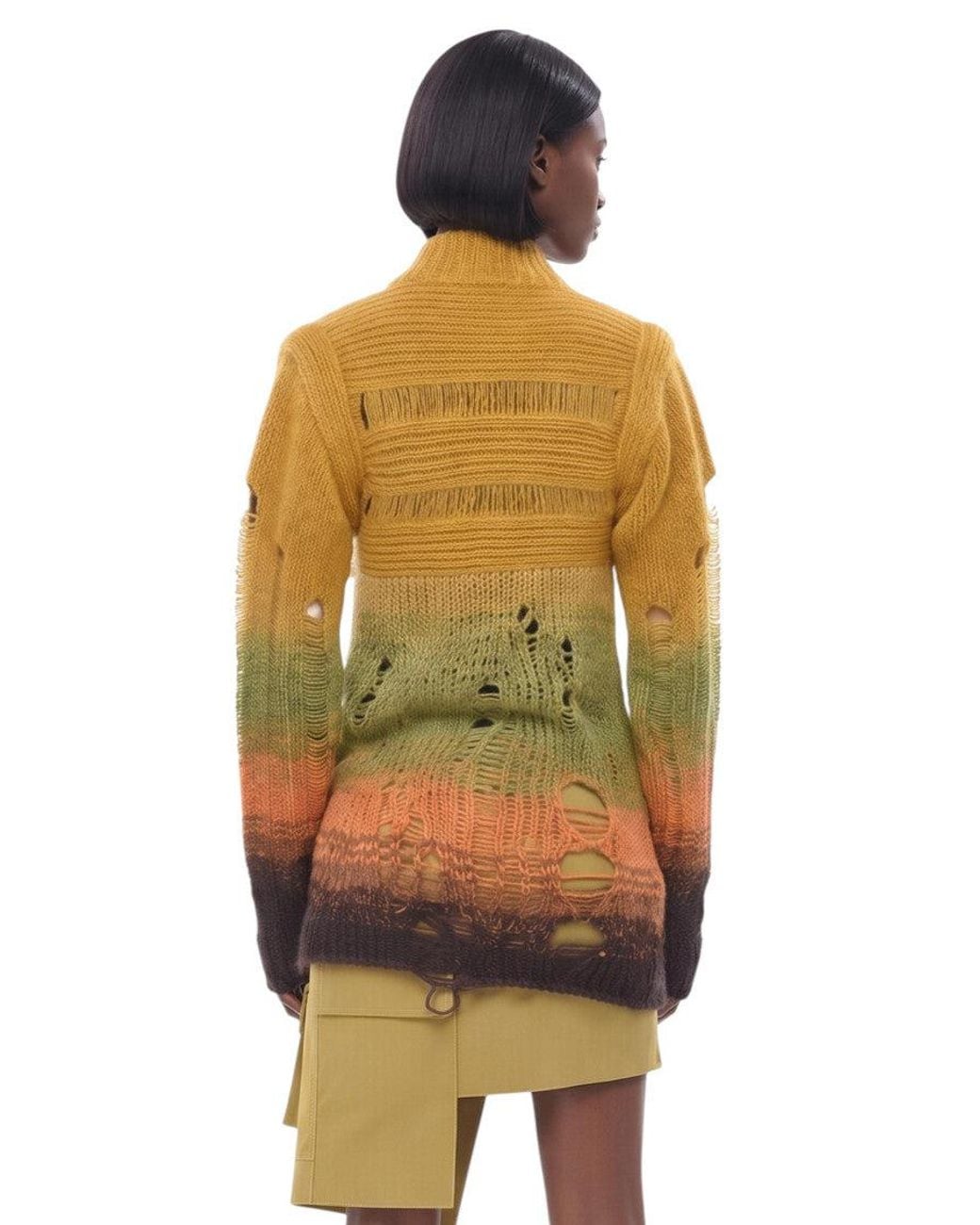 Off-White c/o Virgil Abloh Yellow Ombre Mock Collar Sweater