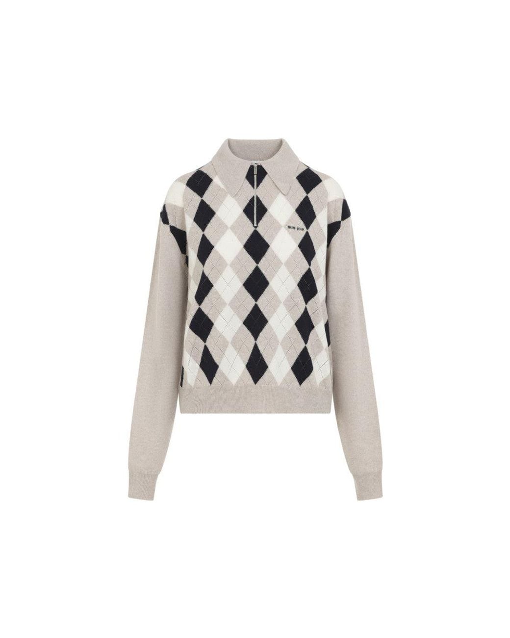 Miu Miu White Shirt Collar Sweater