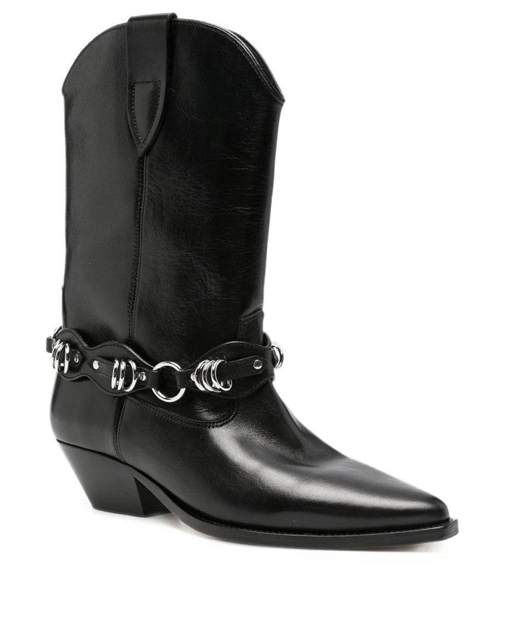 Isabel Marant Black Leather Duerto Boots