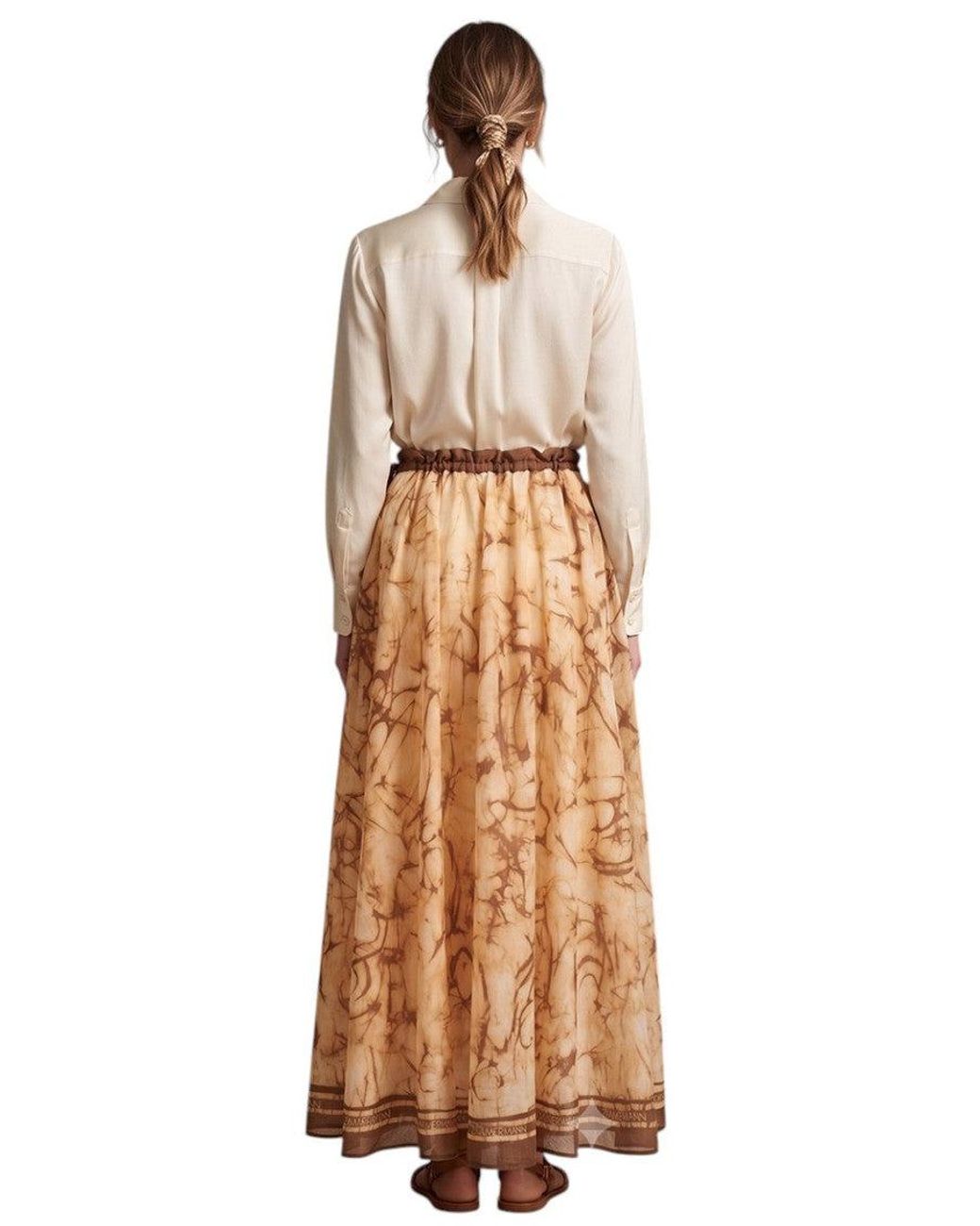 Zimmermann Natural Printed Maxi Skirt
