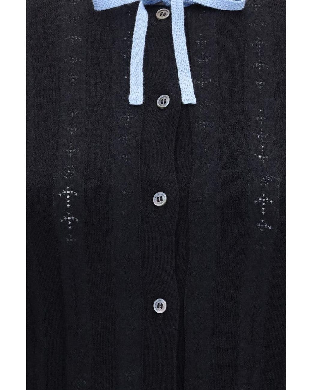Marni Blue Knitted Round Neck Cardigan