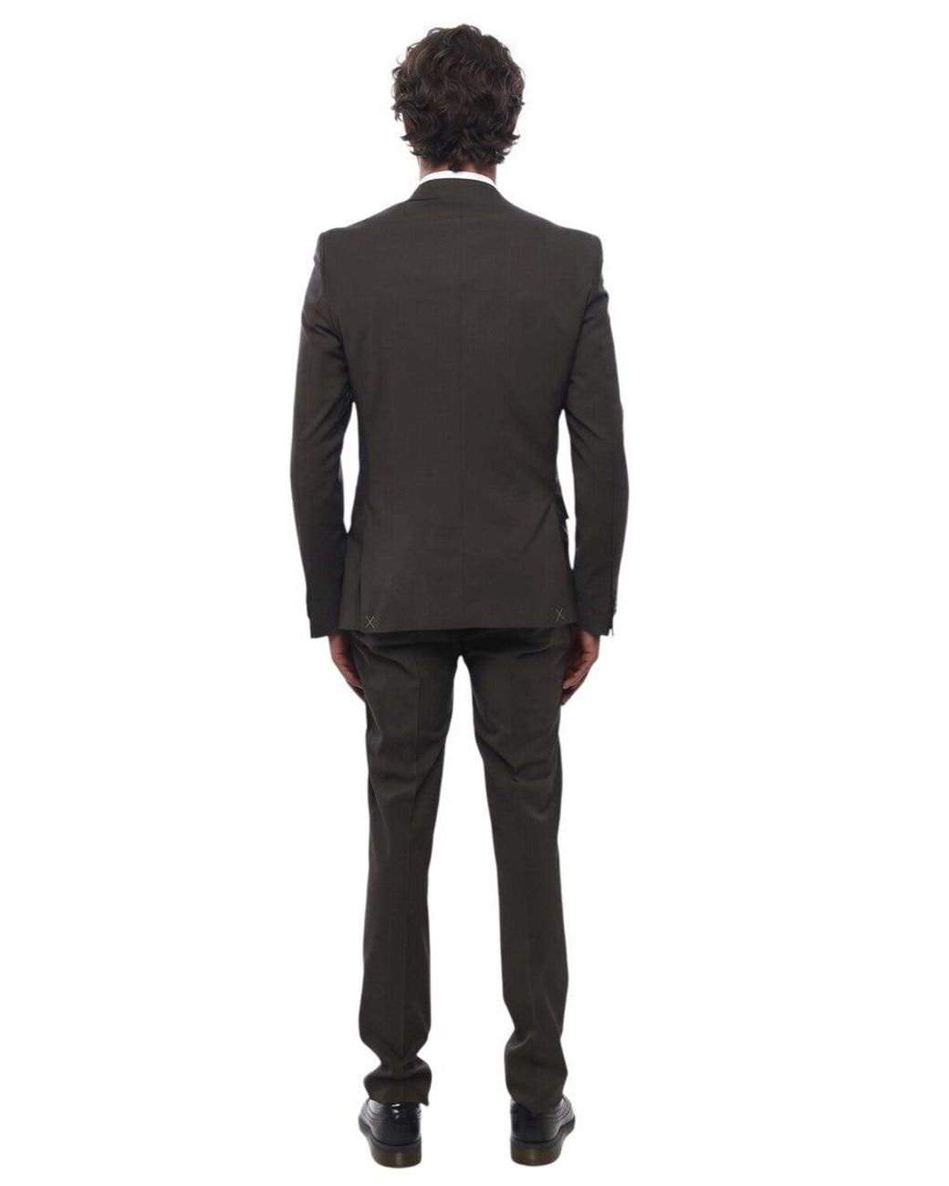 Corneliani Black Notched Lapel Suit for men