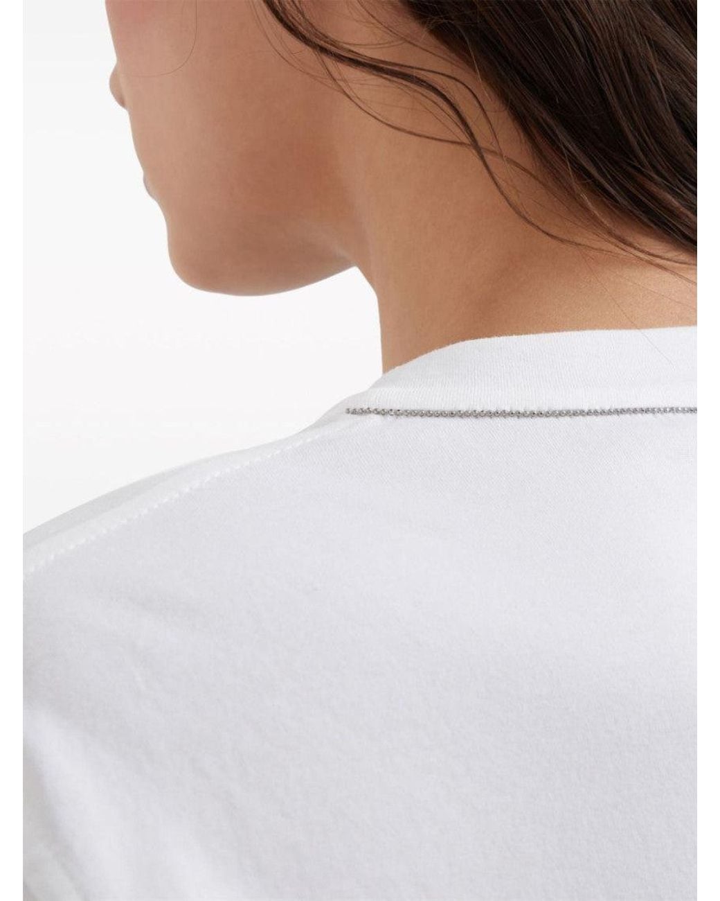 Brunello Cucinelli White 'Monile' T-Shirt