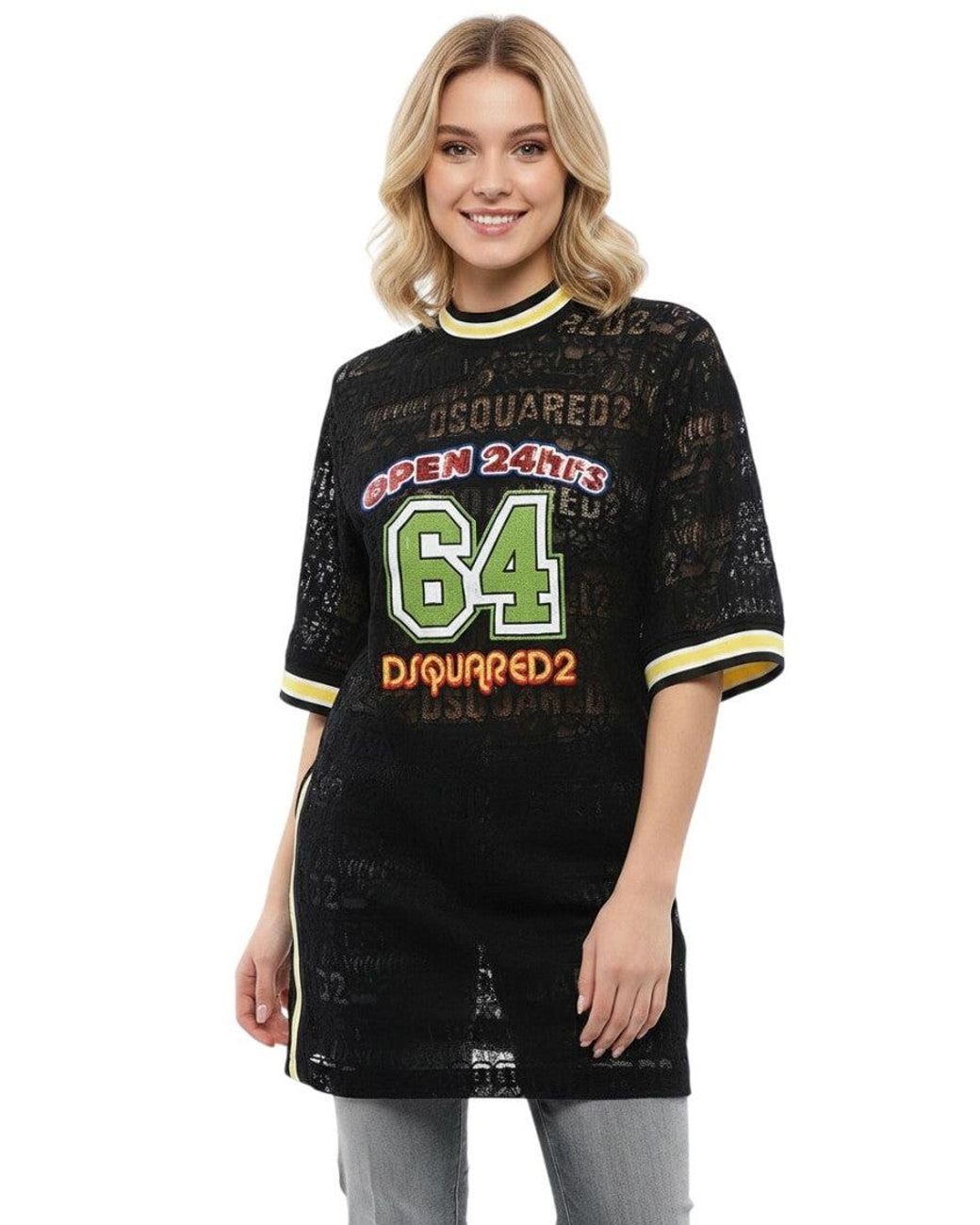 DSquared² Black Graphic Crew Neck T-Shirt